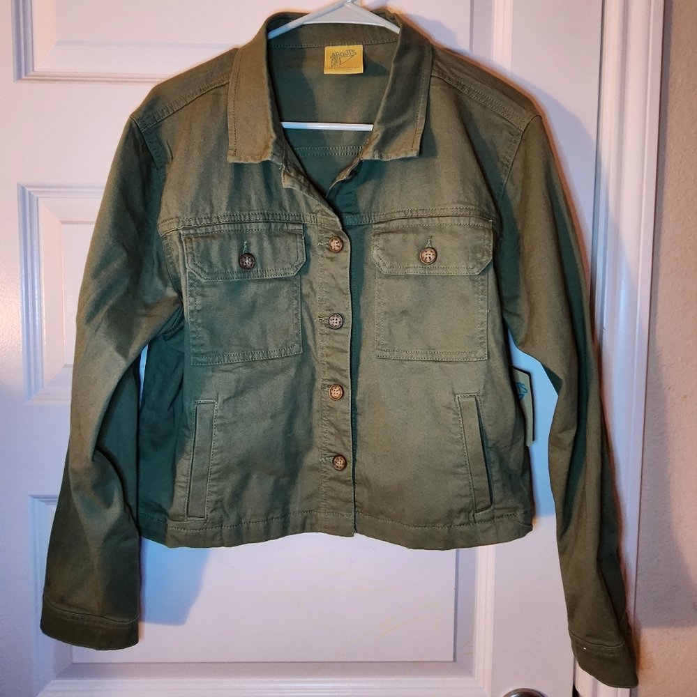 Thereabouts Olive Green Lightweight Twill Jacket | Girls Size XXL Plus, 20.5